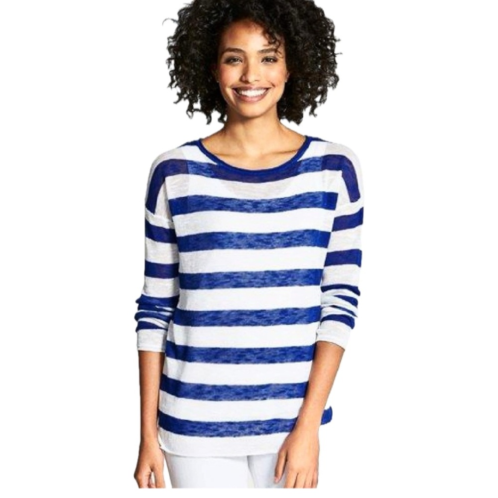 ⭐HP⭐ NYDJ Layered Linen Blend Striped Top